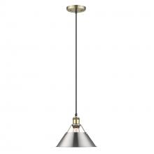  3306-M AB-PW - Orwell 10" Wide Medium Pendant in Aged Brass with Pewter